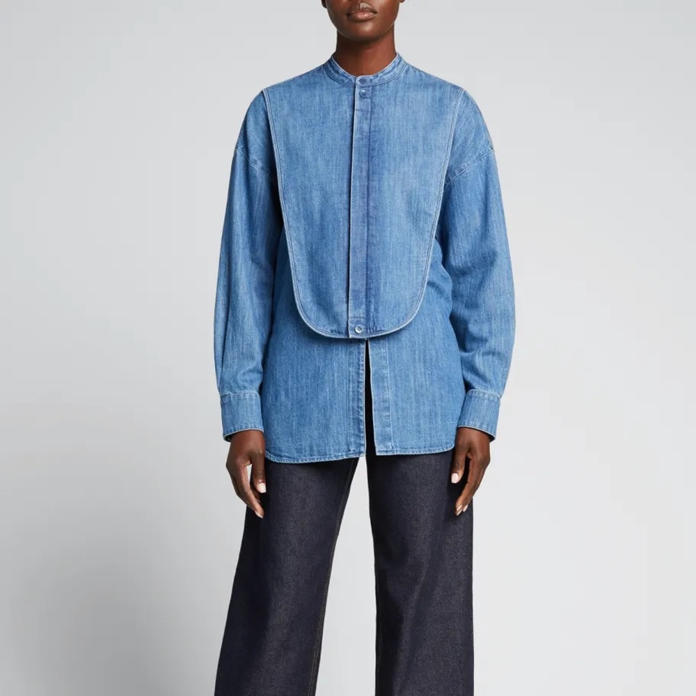 Tibi tuxedo jean shirt cotton